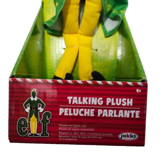 BUDDY THE ELF Jakks Pacific Plush Talking Toy Says 15 Movie Phrases 12" tall NEW - Picture 4 of 6
